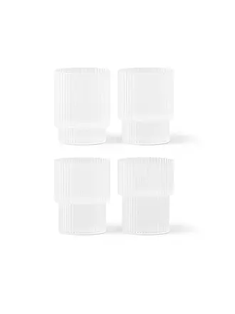FERM LIVING | Juego de 4 vasos de agua RIPPLE Frosted | 